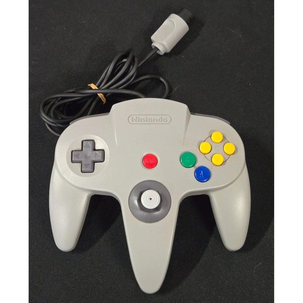Nintendo 64 Solid Gray Controller NUS-005 Official N64 OEM Tested Tight Stick
